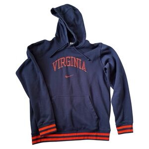 2/$24 🌻 Nike Men's University of Virginia Hoodie Sweatshirt Navy w Orange Sz L